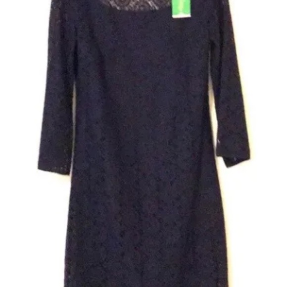 NWT LILLY PULITZER TOPANGA DRESS TRUE NAVY BREAKERS LACE - Picture 10 of 12